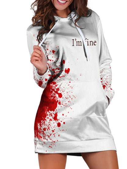 Women's Halloween blood drop digital print Hoodie - FashionistaDeal