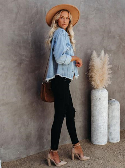 Women's Cropped Denim Jacket - FashionistaDeal