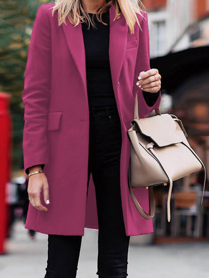 Women's Solid Color Longline Blazer - FashionistaDeal