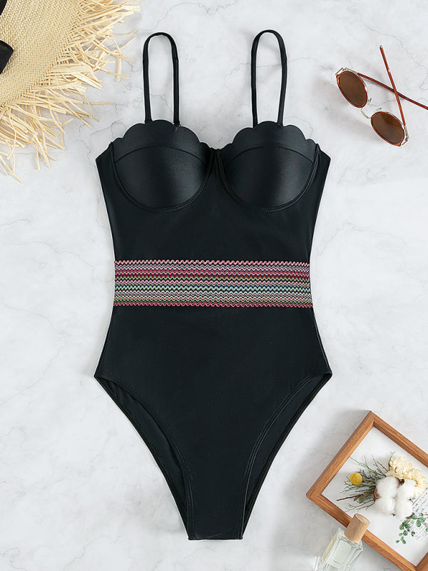 Women's Sexy Black Shell Shape One Piece swimwear - FashionistaDeal