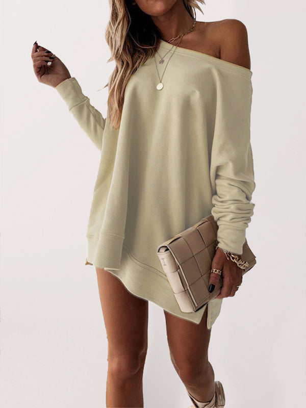 Casual solid color long-sleeved all-match loose sweater - FashionistaDeal