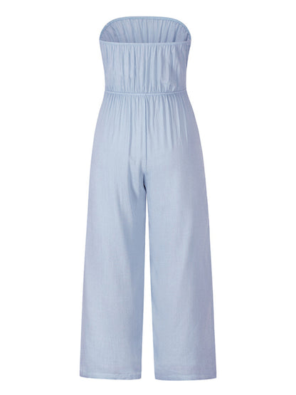 Women's Strapless Tie-waist Jumpsuit - FashionistaDeal