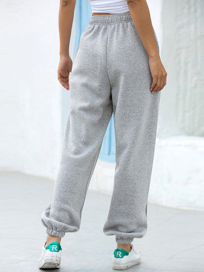 Four Seasons Home Leisure Sports Basic Loose Leg Pants - FashionistaDeal