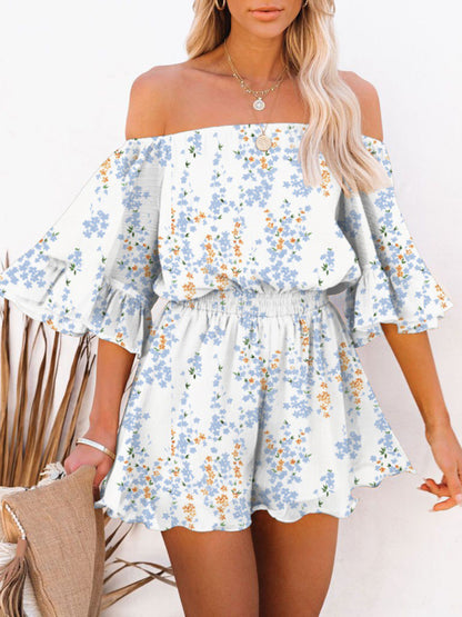 Women's Solid Color Off-the-shoulder Chiffon Romper - FashionistaDeal