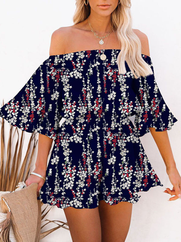 Women's Solid Color Off-the-shoulder Chiffon Romper - FashionistaDeal