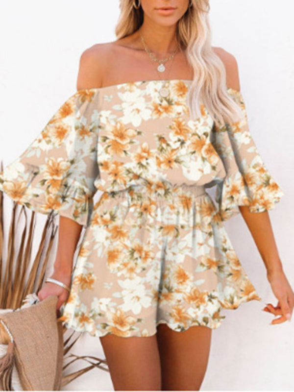 Women's Solid Color Off-the-shoulder Chiffon Romper - FashionistaDeal