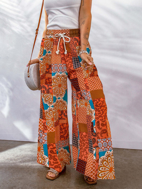 New Loose Floral Colorblock Casual Pants - FashionistaDeal