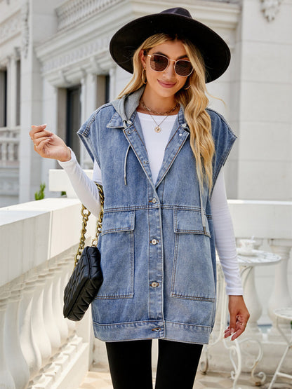 Women's Denim Utility Vest - FashionistaDeal