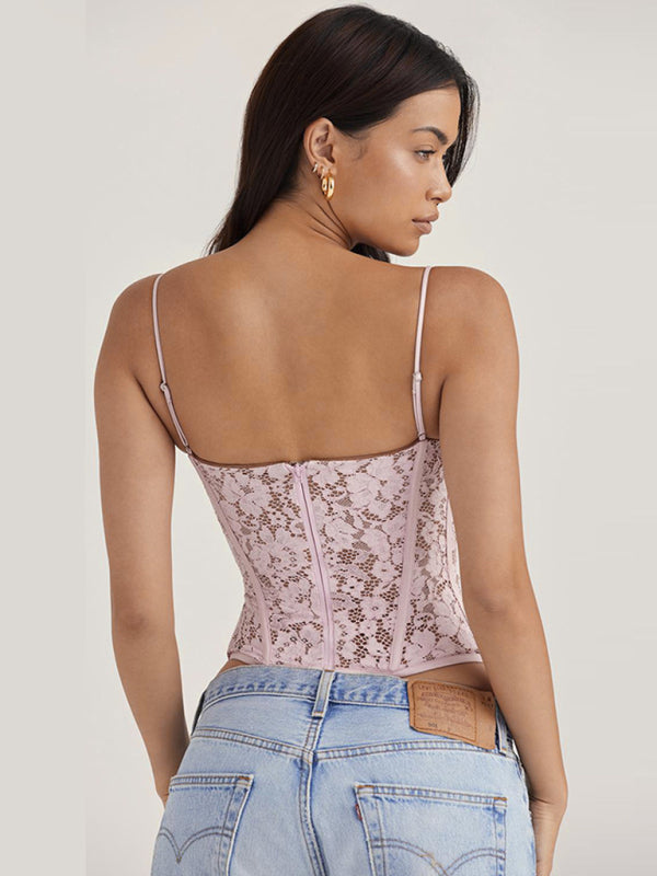 New Arrival Lace Babes Camisole Fishbone Top - FashionistaDeal