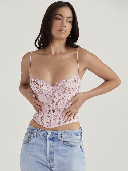 New Arrival Lace Babes Camisole Fishbone Top - FashionistaDeal