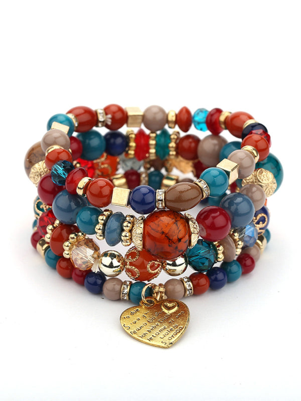 Bohemian Ethnic Multilayered Bracelet Crystal Beaded Women's Bracelet - FashionistaDeal