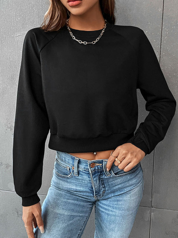 New women's long-sleeved round neck solid color sweater - FashionistaDeal