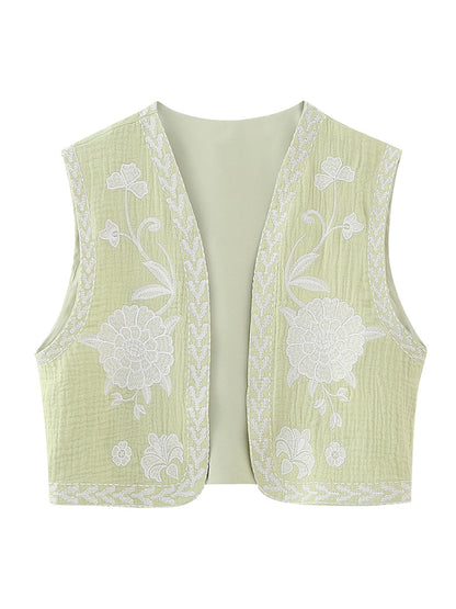 New Ladies Fashion Embroidered Cardigan Vest Vest - FashionistaDeal