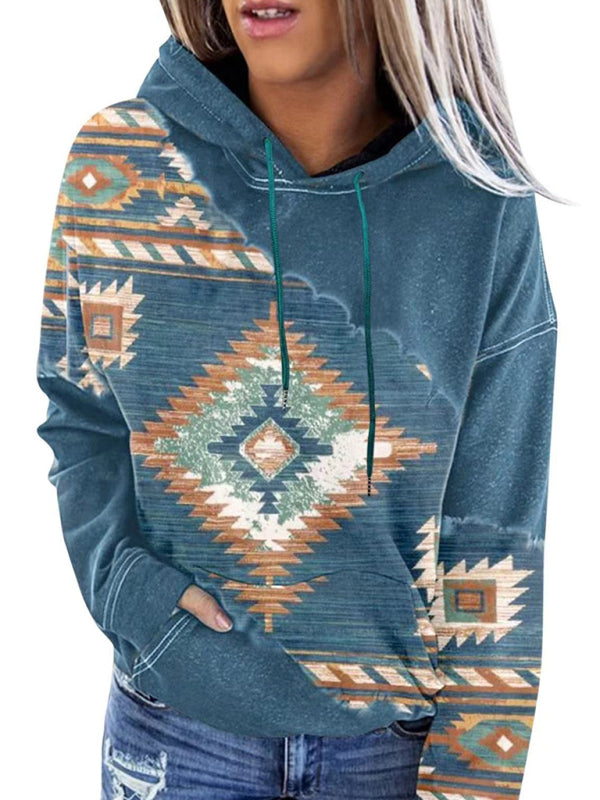 Positioning print coat top ladies hooded sweater - FashionistaDeal