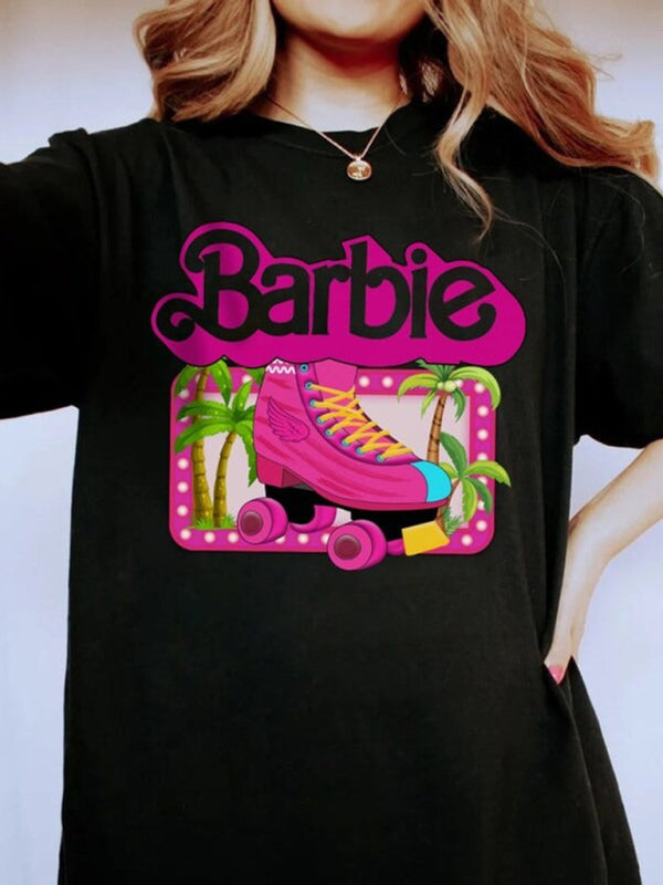 Barbie print letter print sports casual women's short-sleeved T-shirt - FashionistaDeal