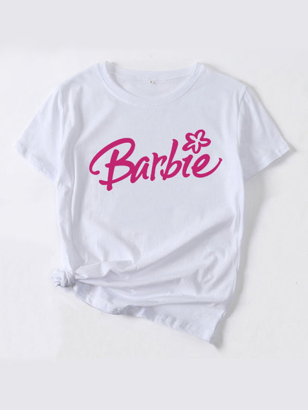 Barbie print letter print sports casual women's short-sleeved T-shirt - FashionistaDeal