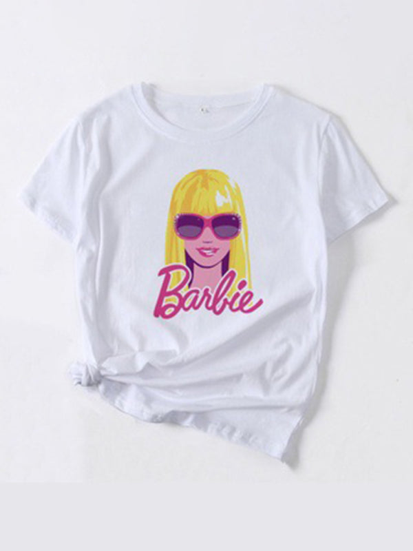 Barbie print letter print sports casual women's short-sleeved T-shirt - FashionistaDeal