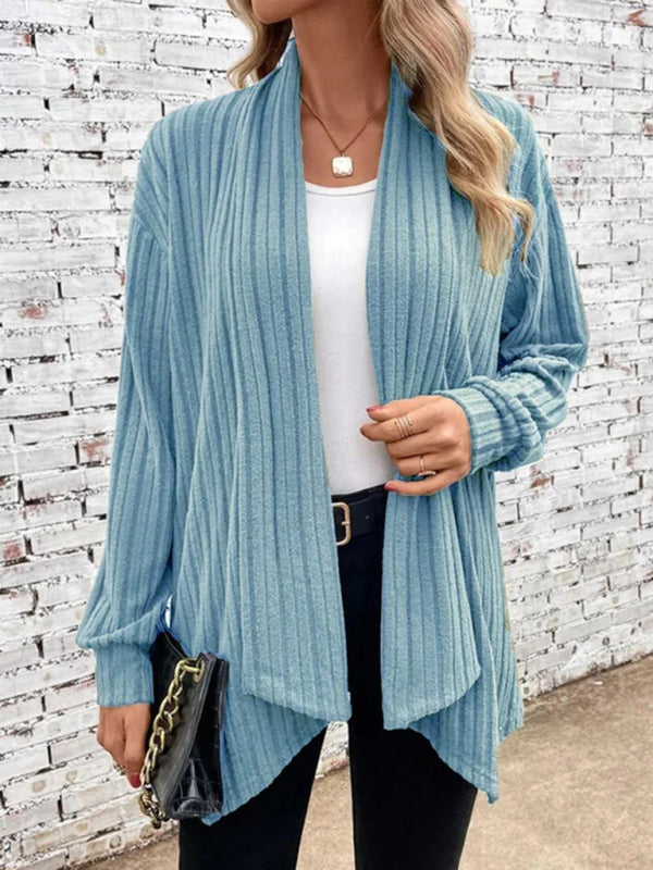 Long sleeve pit lapel loose cardigan jacket - FashionistaDeal