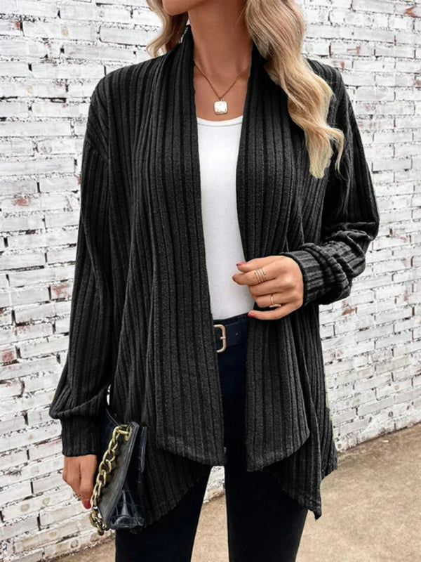 Long sleeve pit lapel loose cardigan jacket - FashionistaDeal