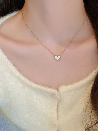 Simple temperament, fashion niche and versatile double-sided love clavicle chain necklace - FashionistaDeal