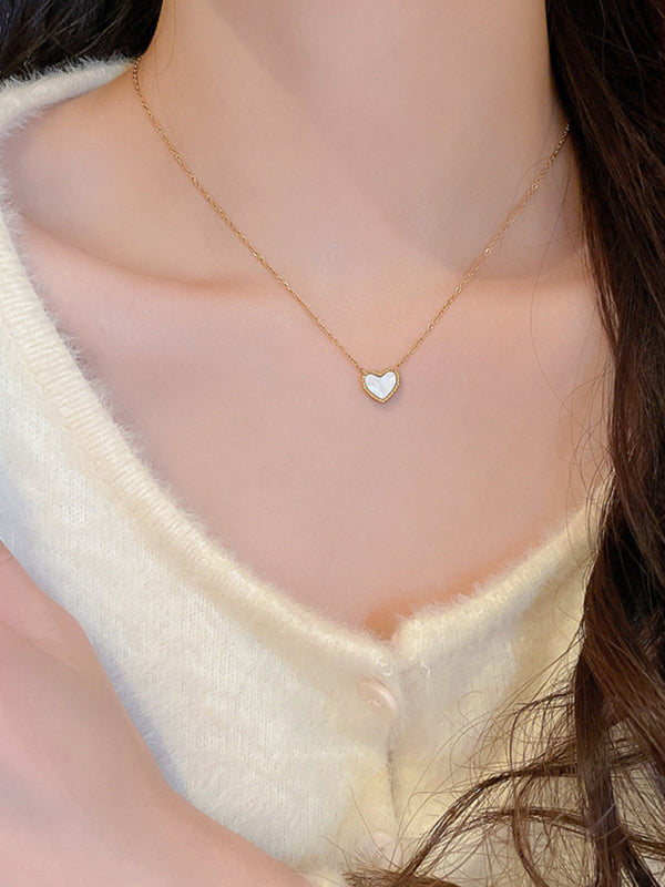 Simple temperament, fashion niche and versatile double-sided love clavicle chain necklace - FashionistaDeal