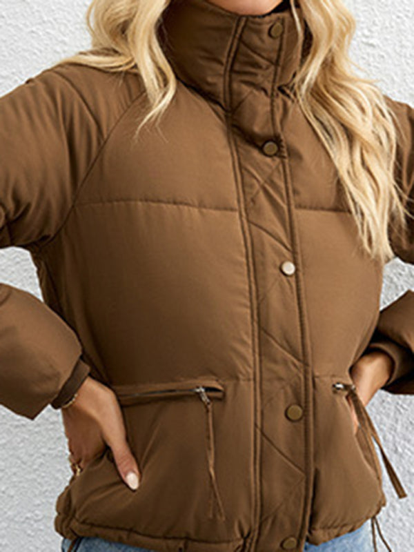 Women's short simple stand collar down jacket - FashionistaDeal