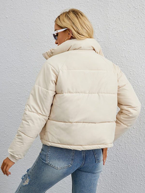 Women's short simple stand collar down jacket - FashionistaDeal