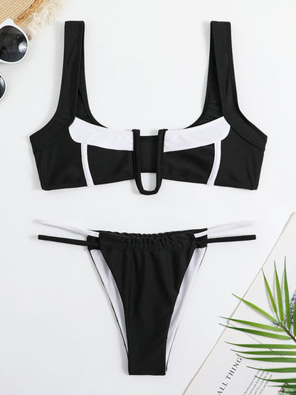 New Sexy Color Block U Bikini Swimsuit - FashionistaDeal