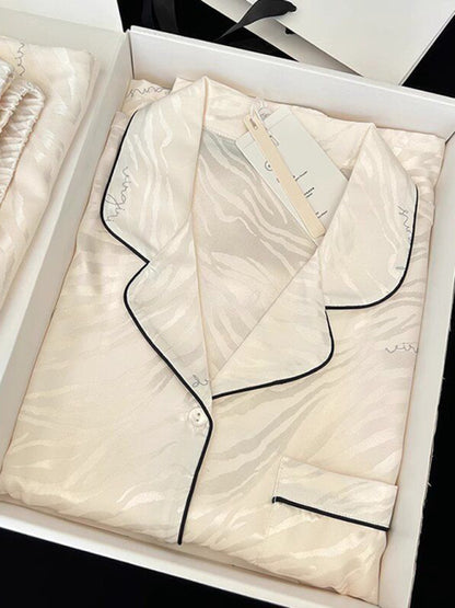 New ice silk long-sleeved trousers, thin, wearable pajamas and home clothes - FashionistaDeal