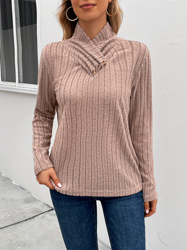 Women's long sleeve turtleneck sweater - FashionistaDeal