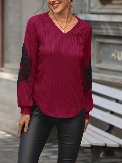 Women's new solid color knitted sweater bottoming top - FashionistaDeal