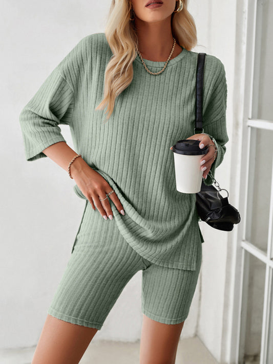 Women's Elegant fashionable and casual round neck and mid-sleeve suit - FashionistaDeal