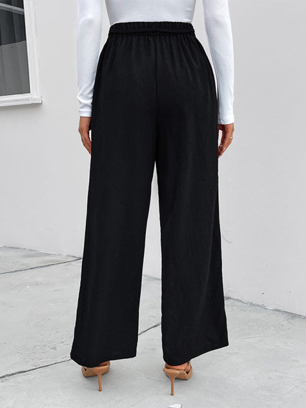 Women's elastic elastic loose wide leg long pants - FashionistaDeal