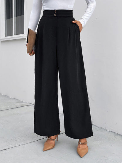 Women's elastic elastic loose wide leg long pants - FashionistaDeal