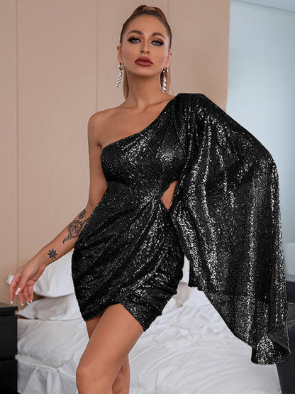 Women's Elegant and sexy Shiny party cocktail dress - FashionistaDeal