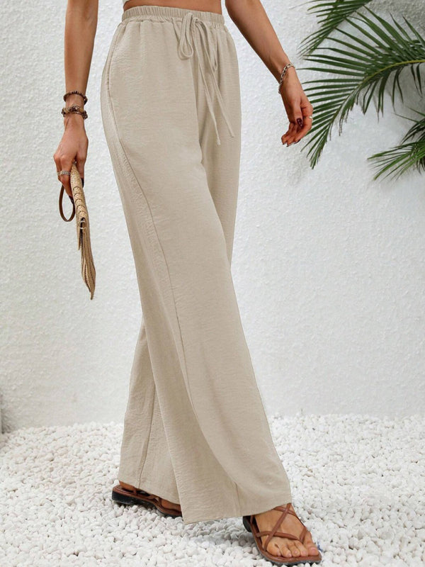 Comfortable casual wide leg pants with elastic waist - FashionistaDeal