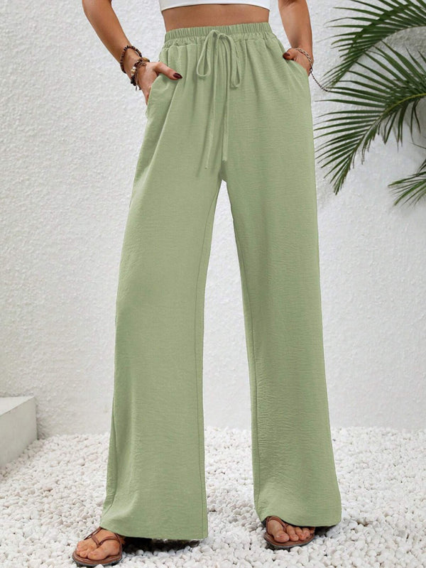 Comfortable casual wide leg pants with elastic waist - FashionistaDeal