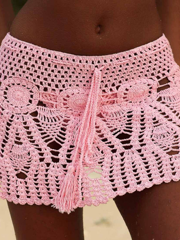 Handmade Crochet Beach Skirt Bikini Cover Up Skirt - FashionistaDeal