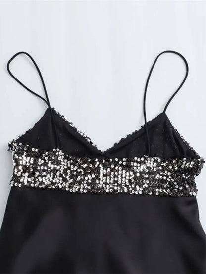 Simple beaded patchwork lingerie dress - FashionistaDeal