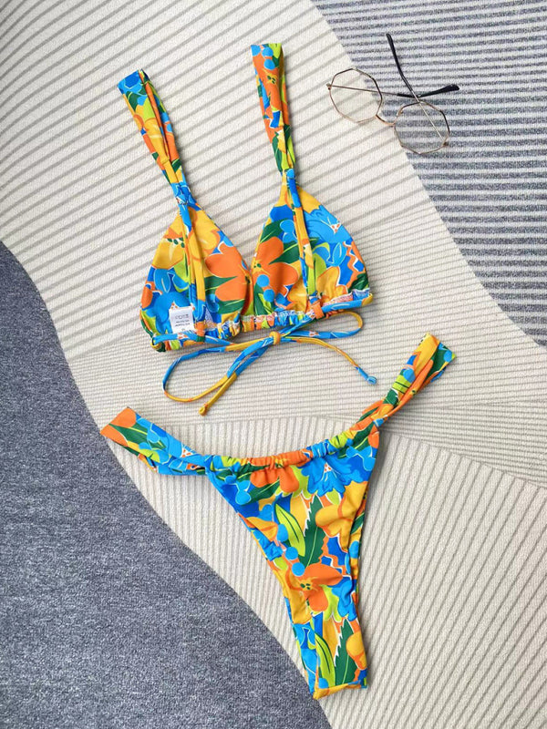 Women's fashion new printed strappy split bikini - FashionistaDeal