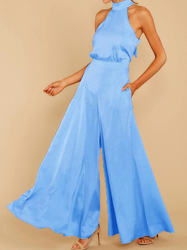 Women's off-the-shoulder high-waist jumpsuit wide-leg trousers - FashionistaDeal