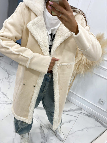 Women's solid color thickened sherpa splicing coats - FashionistaDeal