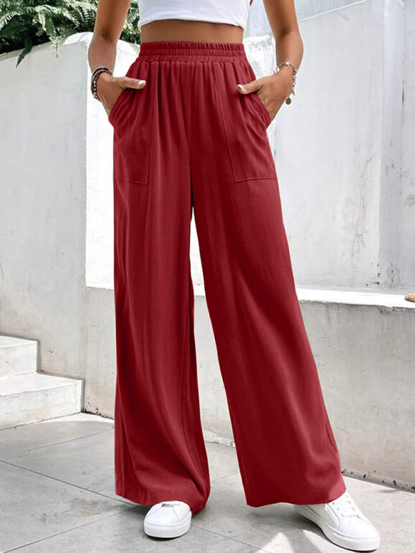 Women's mid-waist straight pants