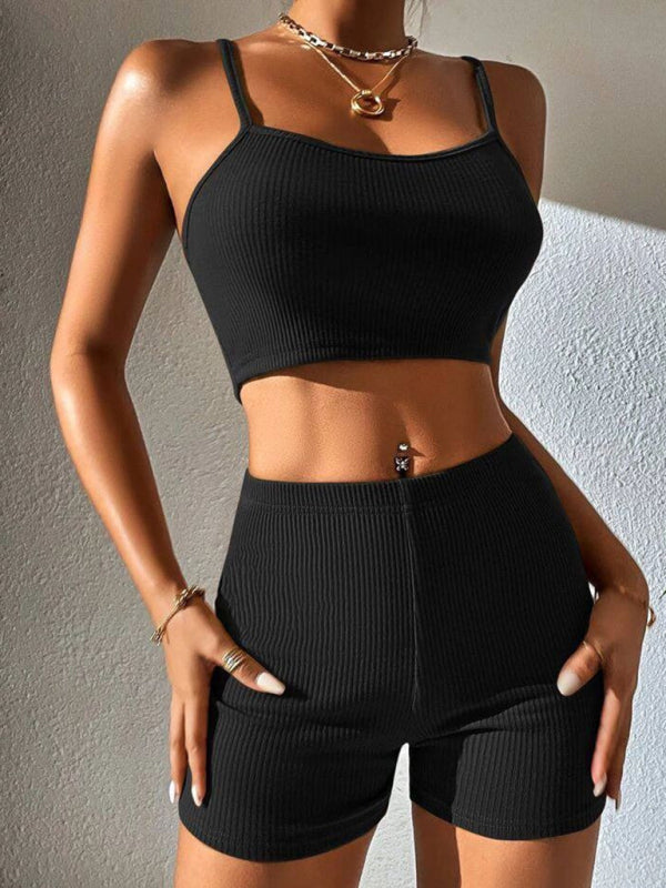 Women's suspender shorts fashion suit yoga sports suit