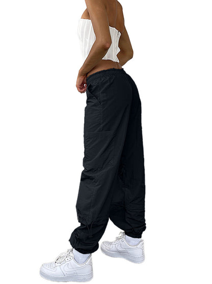 Women's Loose strapped multi-pocket straight cargo casual pants