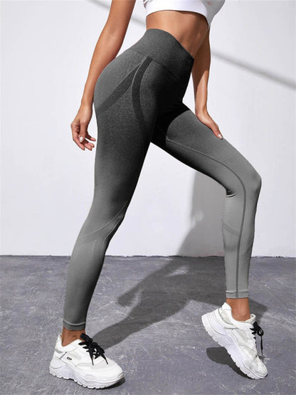 Women's Seamless High Waist Gradient Color Seamless Sports Yoga Pants - FashionistaDeal