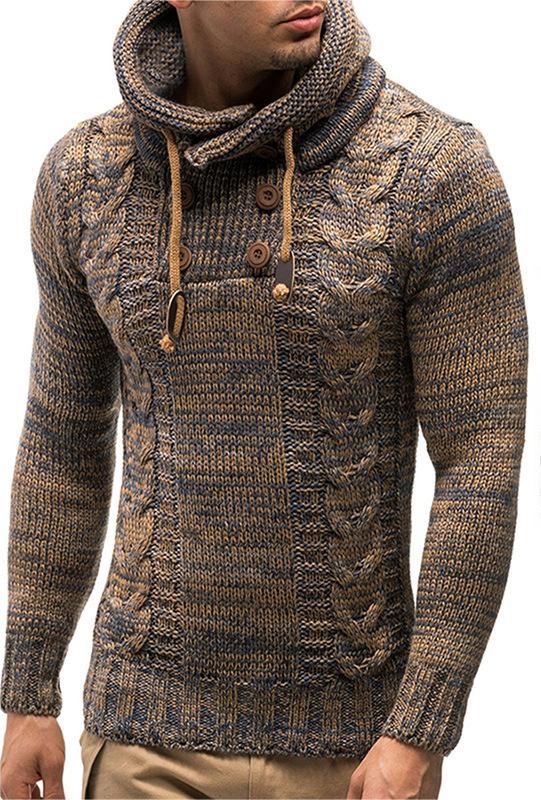 Men's casual pullover warm long sleeve sweater - FashionistaDeal