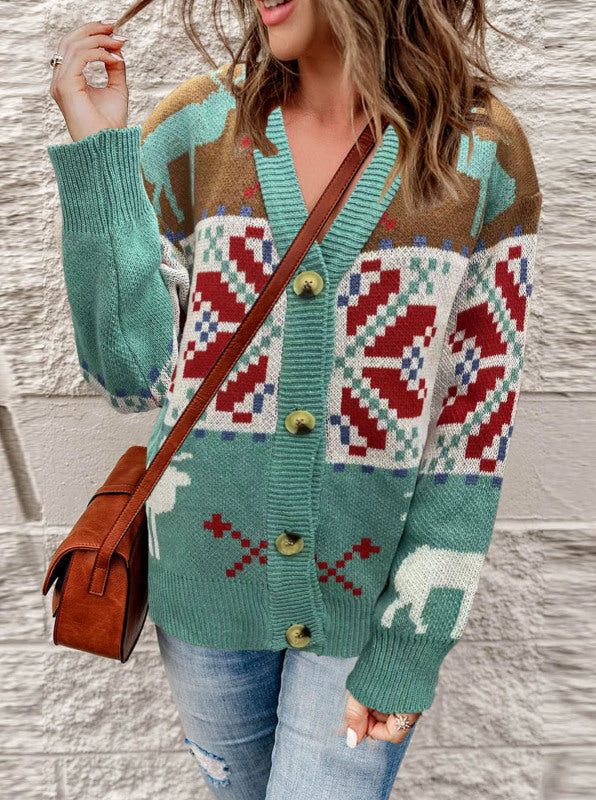 Women's Christmas Casual Christmas Sweater Cardigan - FashionistaDeal